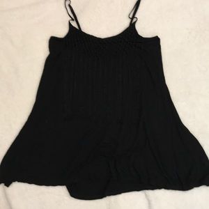 Black boho tunic top